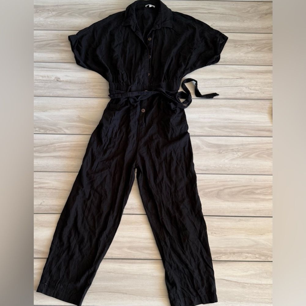 Baltic Born Dallas Button Up Jumpsuit  Black Large EUC - Picture 5 of 9